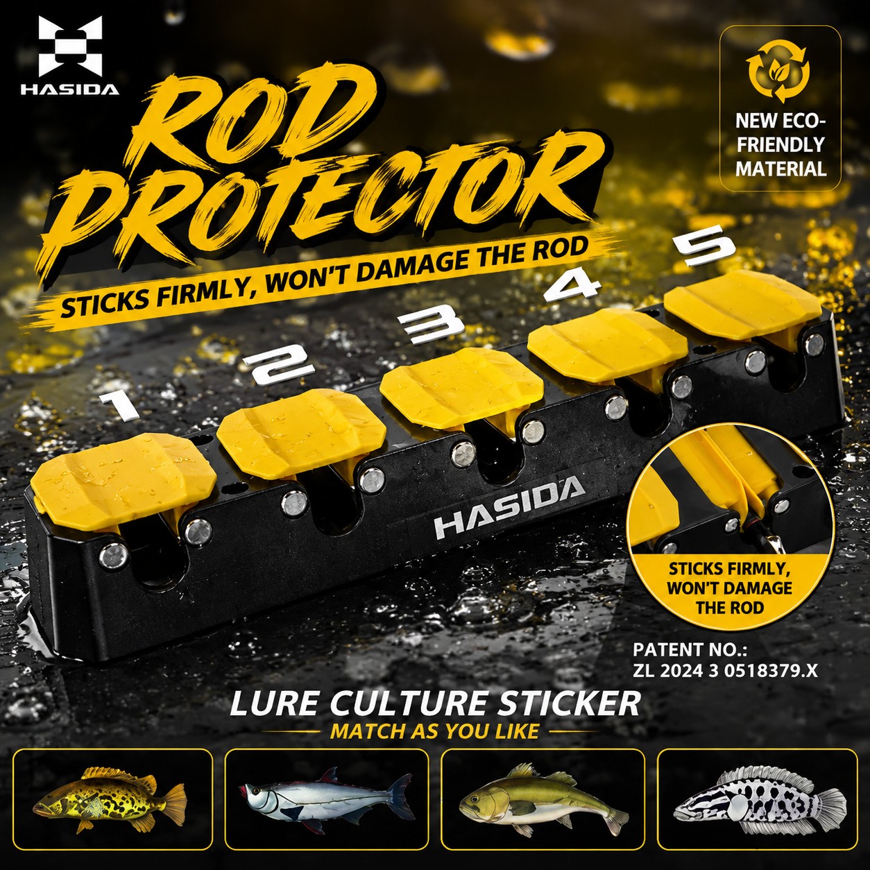 Spinning Reel - Portacanne da Pesca da Parete HASIDA,
